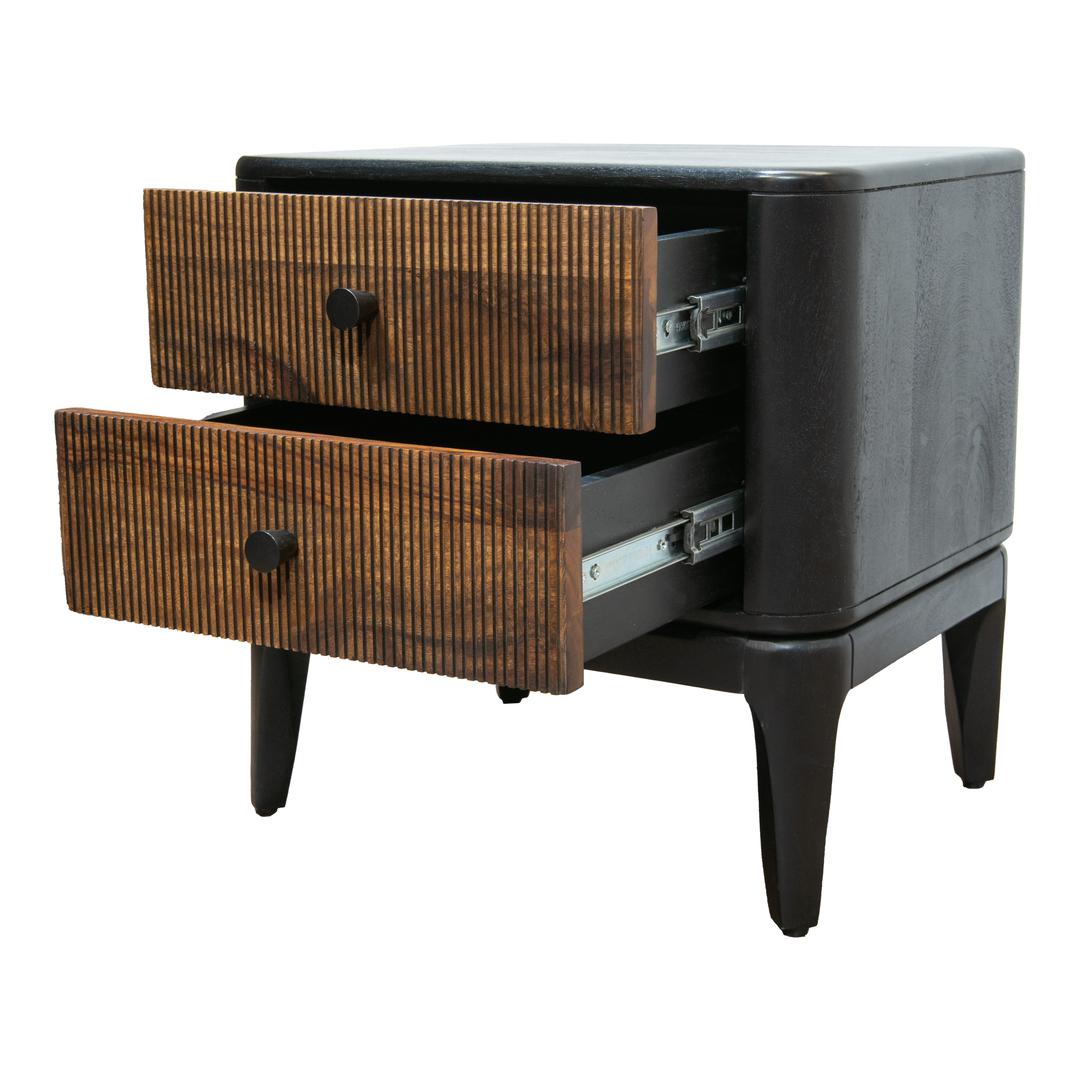 Sullane Side Table in stained black and brown — alternative angle