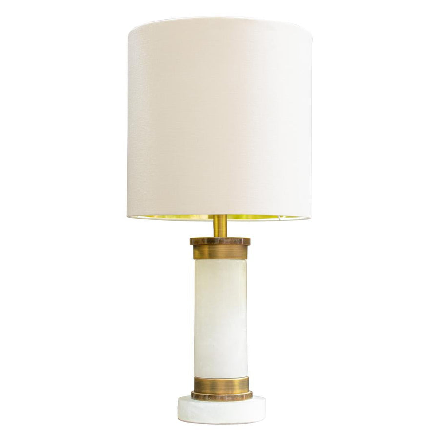 Tamara Table Lamp in antique brass and white — alternative angle