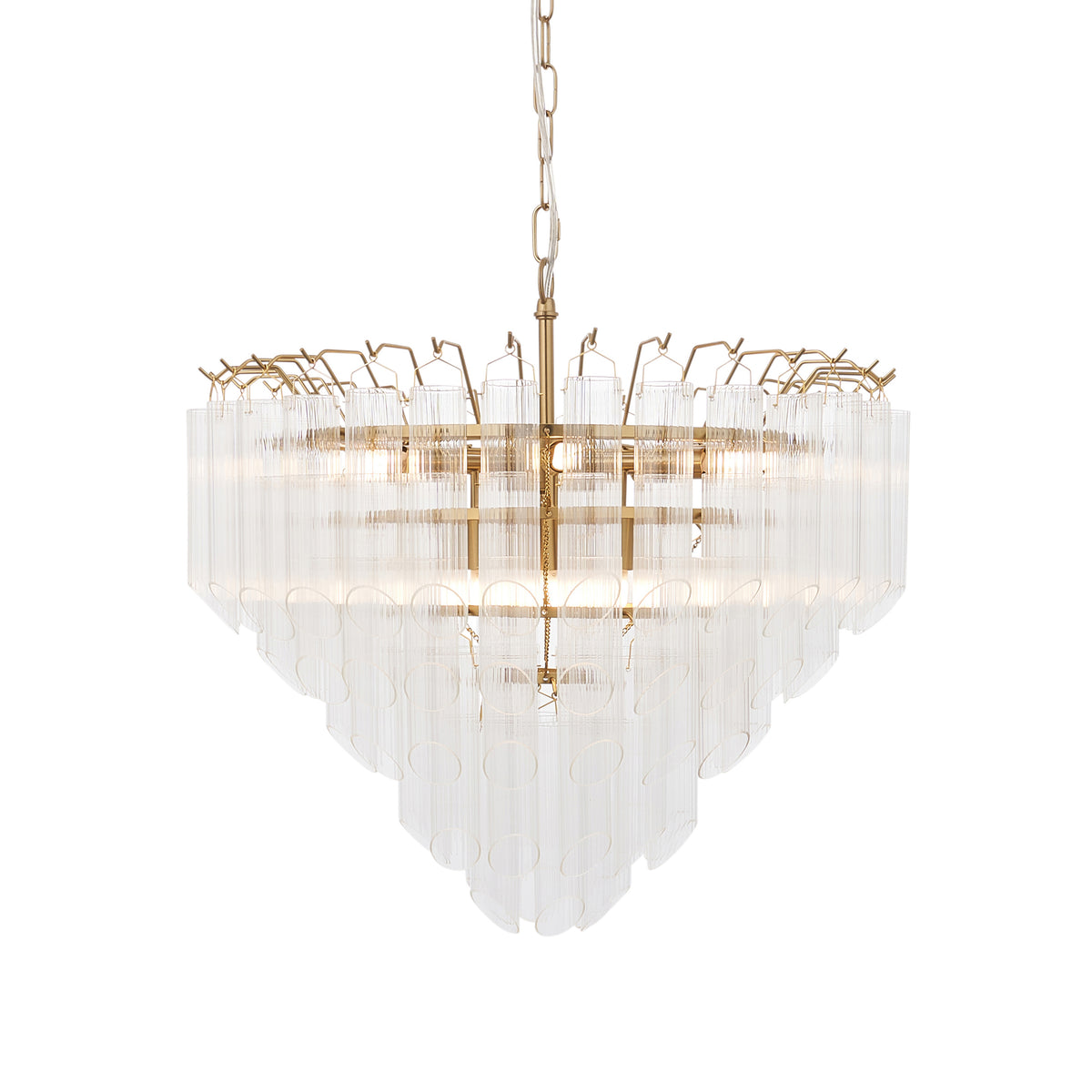 Toulouse 12 Pendant Light Clear Ribbed Glass