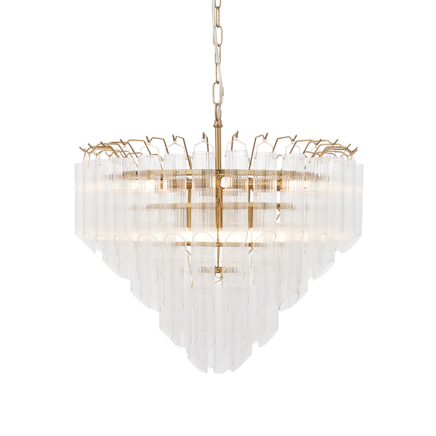Toulouse 12 Pendant Light Clear Ribbed Glass