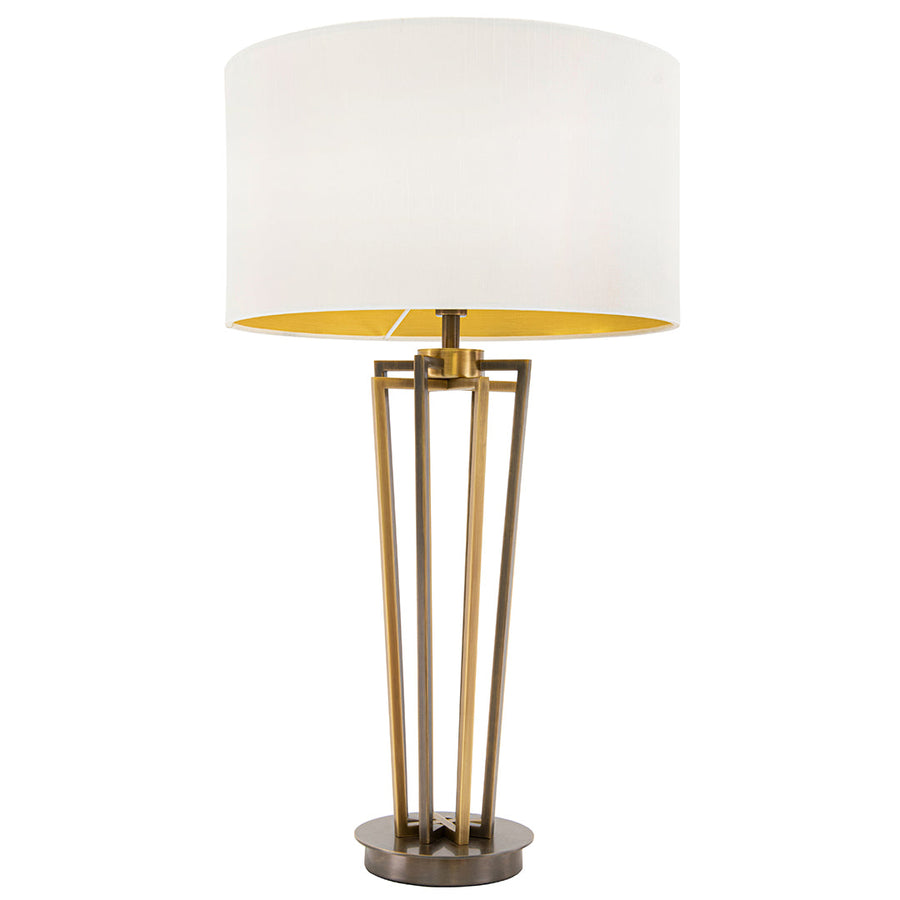 Ulla Table Lamp in brass and cream — alternative angle