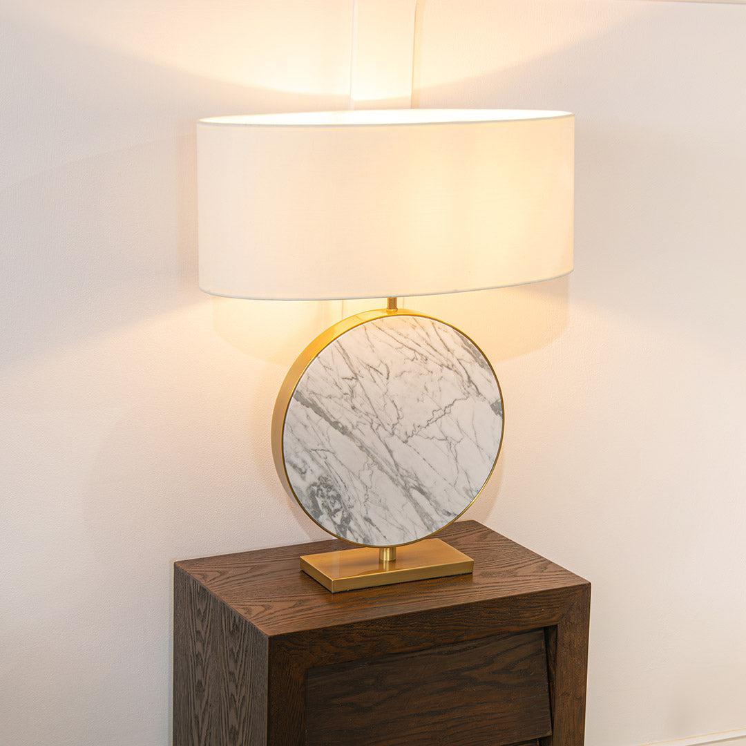 Valery Table Lamp in antique brass — front view