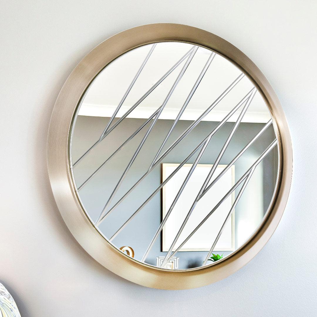 Vienne Mirror in brushed brass — front view