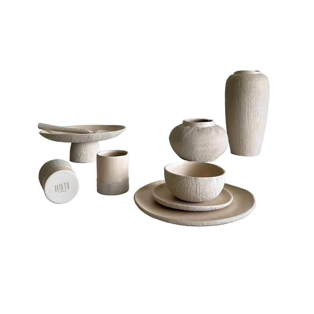 YUTA Ceramic Dinnerware Set - Beige - Koti London