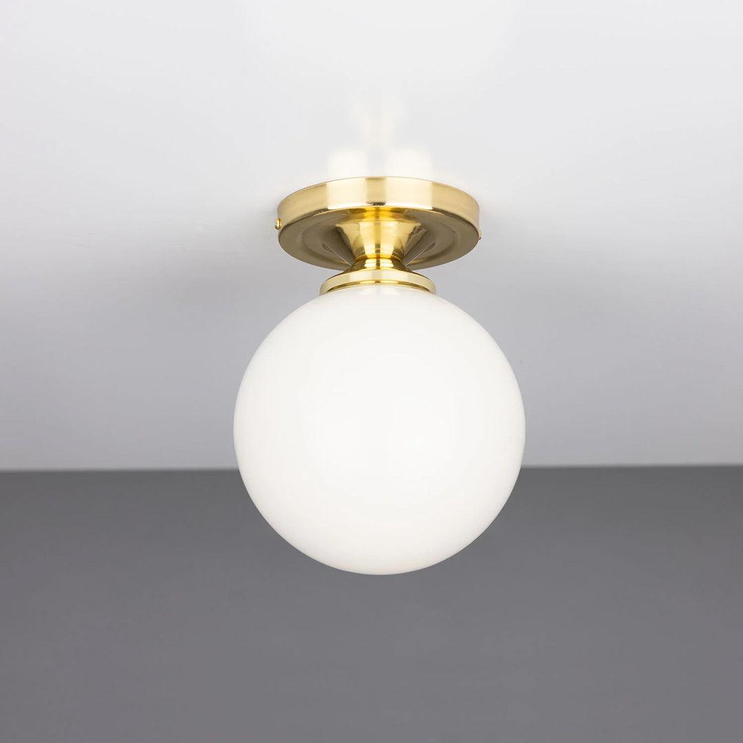 Yaounde Opal Globe Flush Ceiling Light - Mullan Lighting