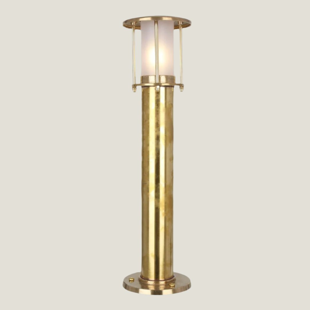 Yarrow Brass Outdoor Bollard Pillar Light