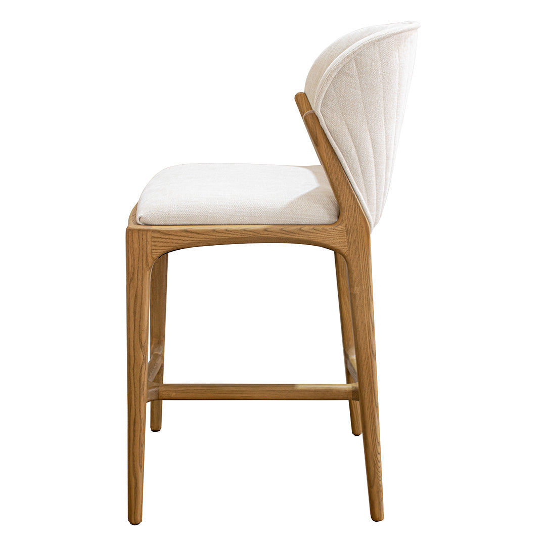 Yeriel Bar Stool in natural beige — alternative angle