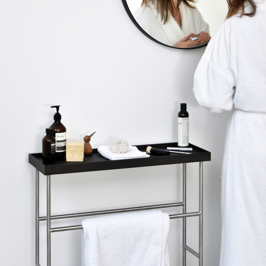 Yoku Caddy Towel Rail - Dark Oak