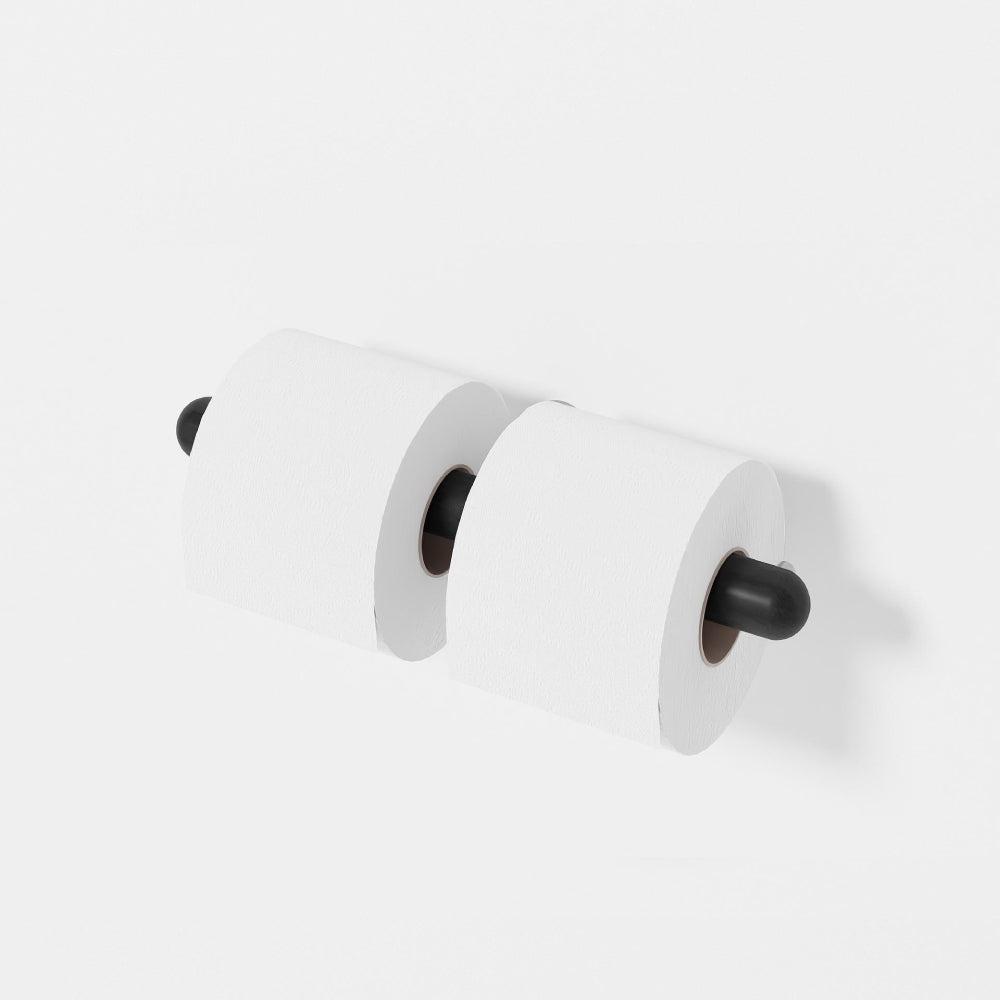Yoku Double Toilet Roll Holder - Dark Oak