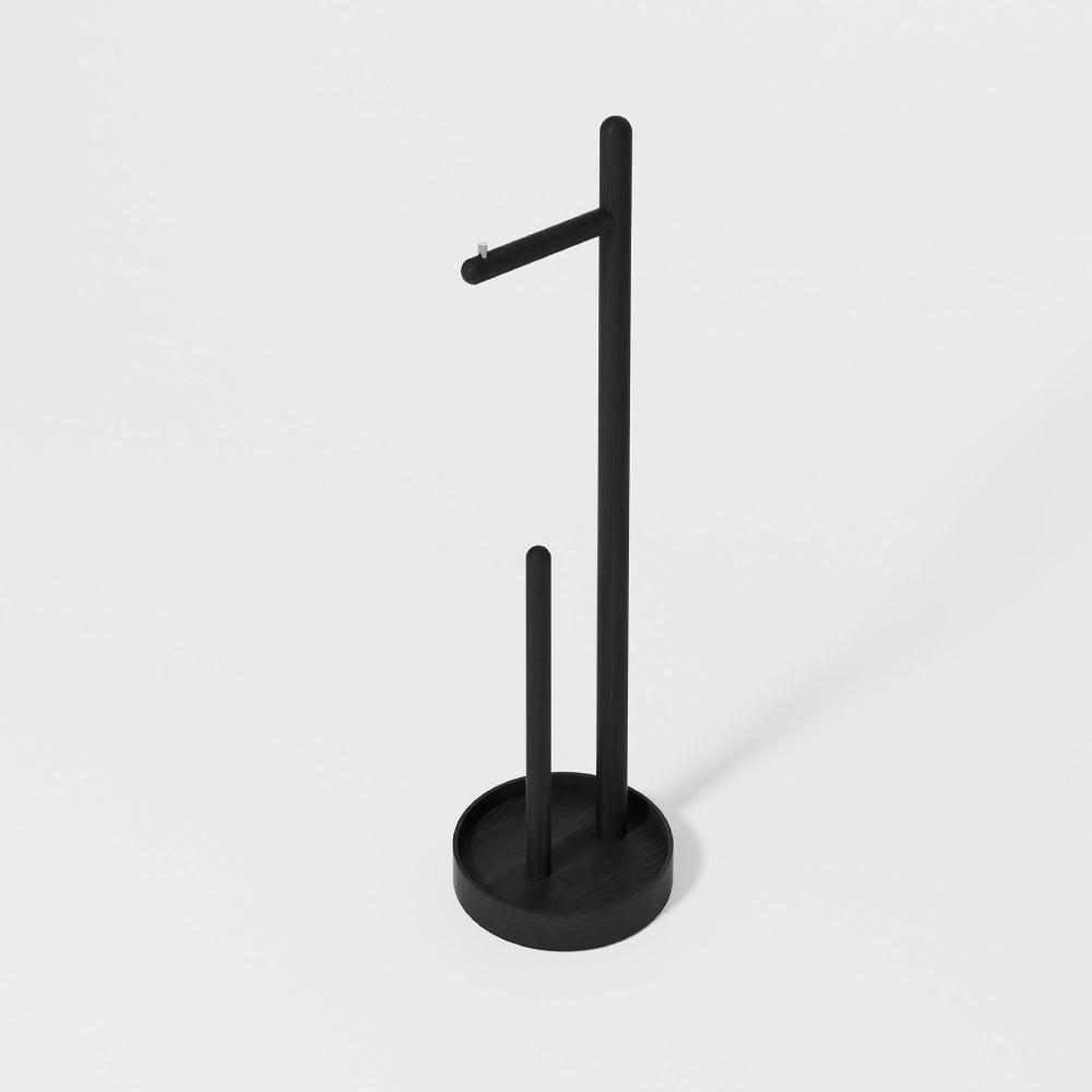 Yoku Freestanding Toilet Roll Holder - Dark Oak