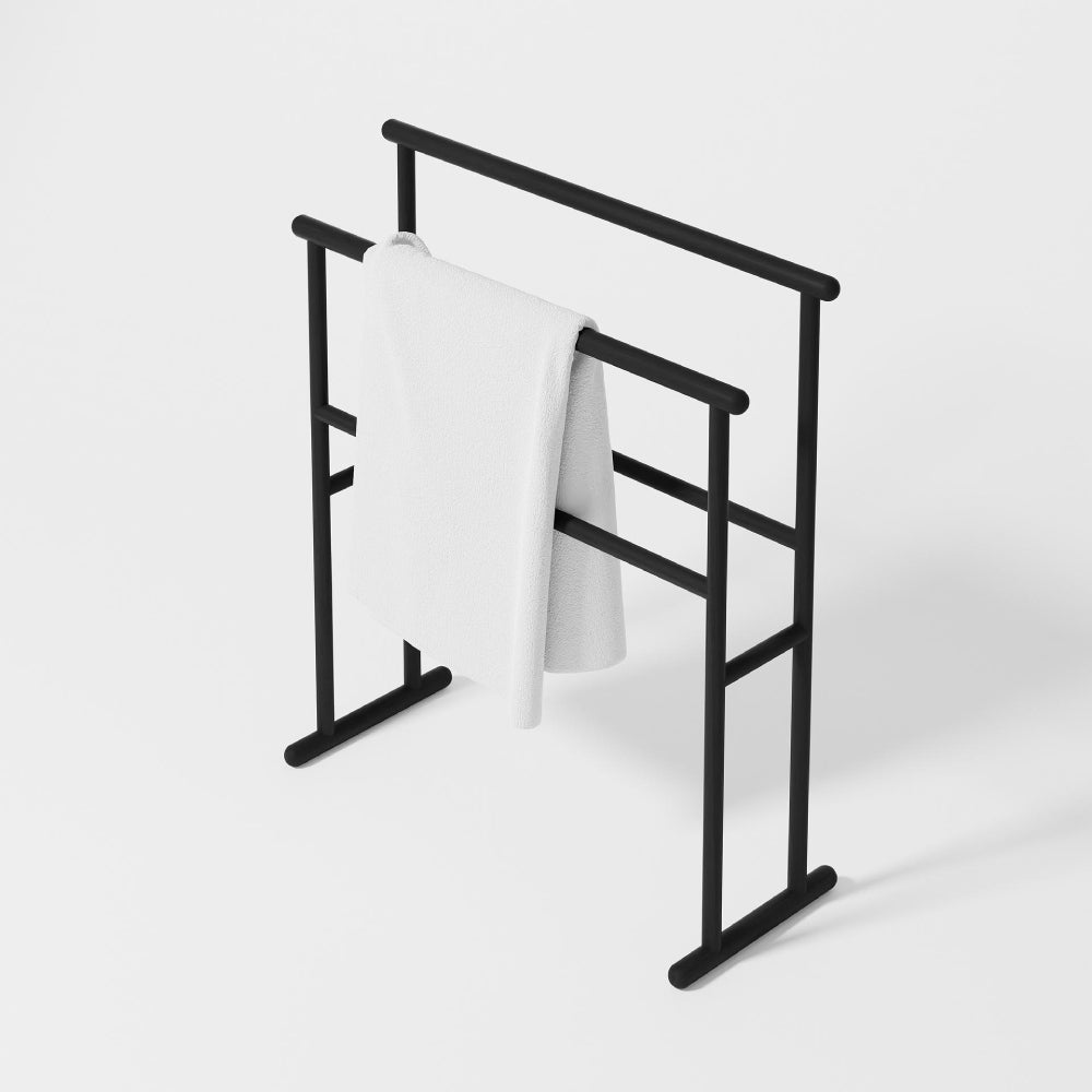 Yoku Freestanding Towel Rail - Dark Oak