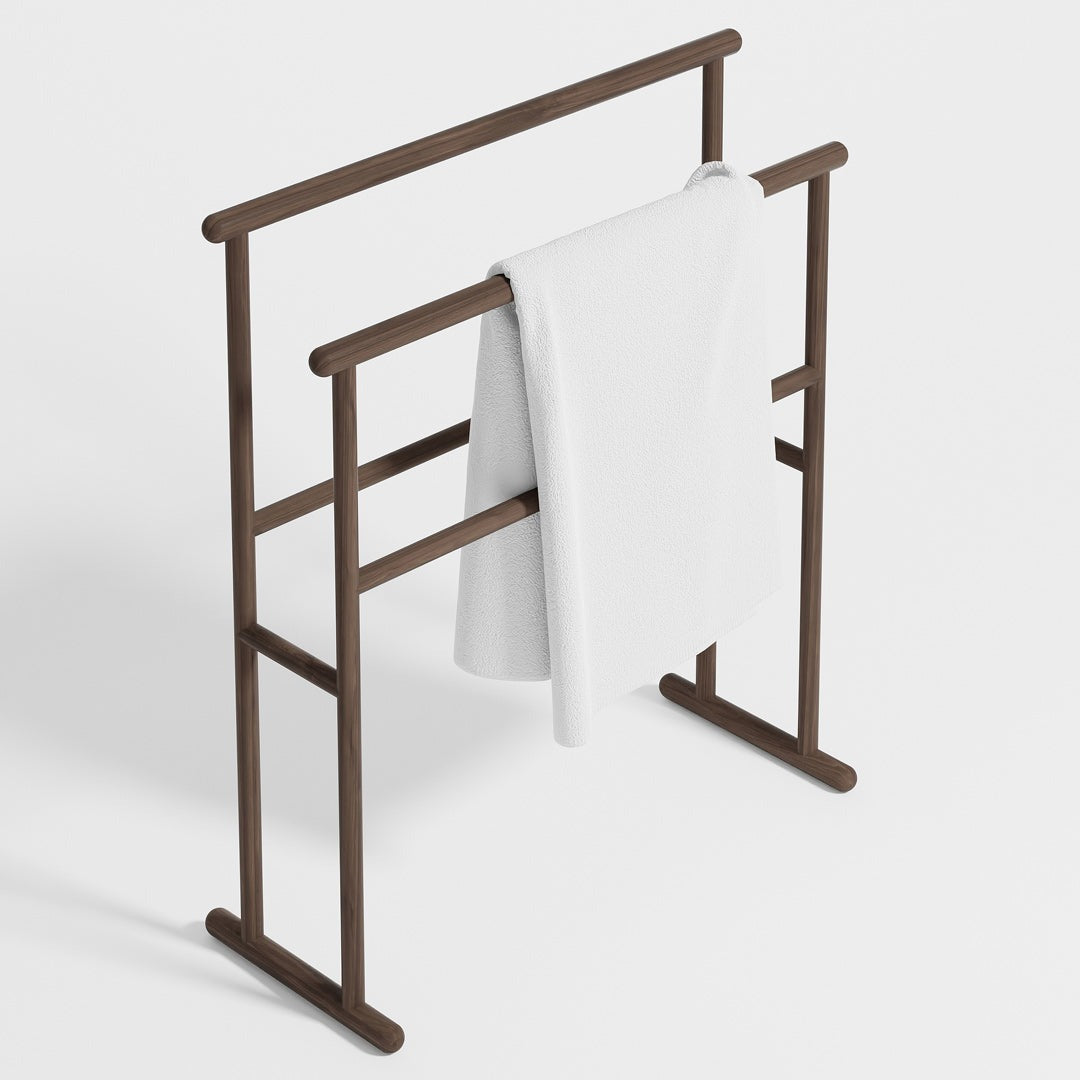 Yoku Freestanding Towel Rail - Walnut