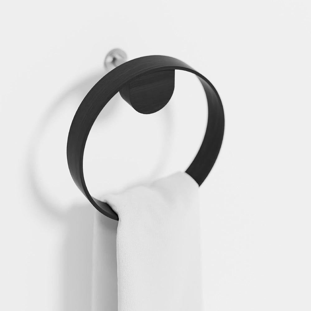 Yoku Ring Towel Holder - Dark Oak