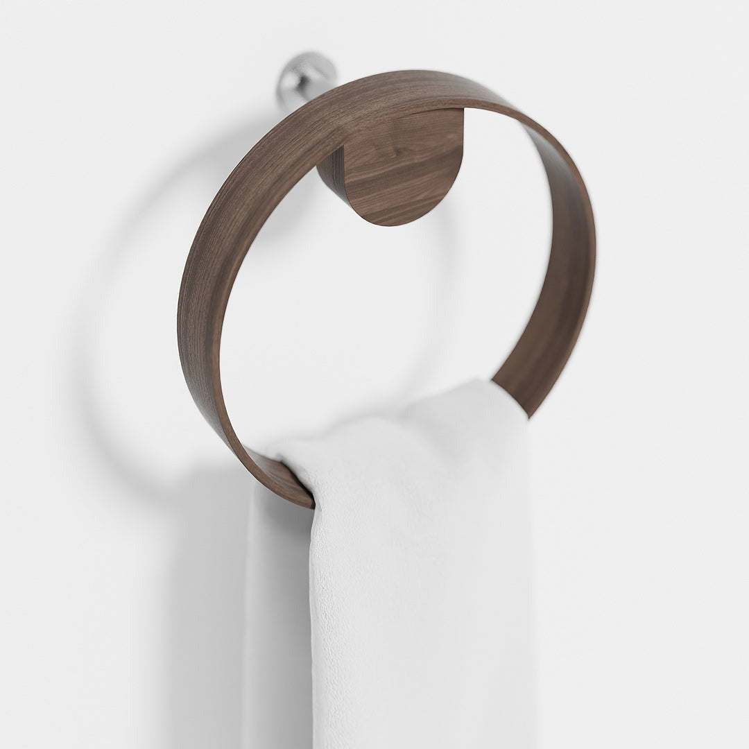 Yoku Ring Towel Holder - Walnut