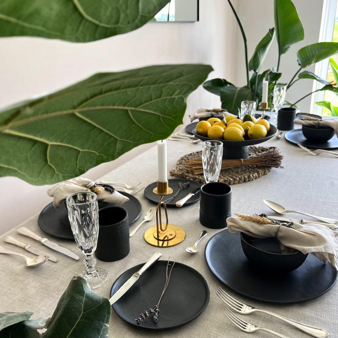 Yuta Ceramic Serving Tray - Black