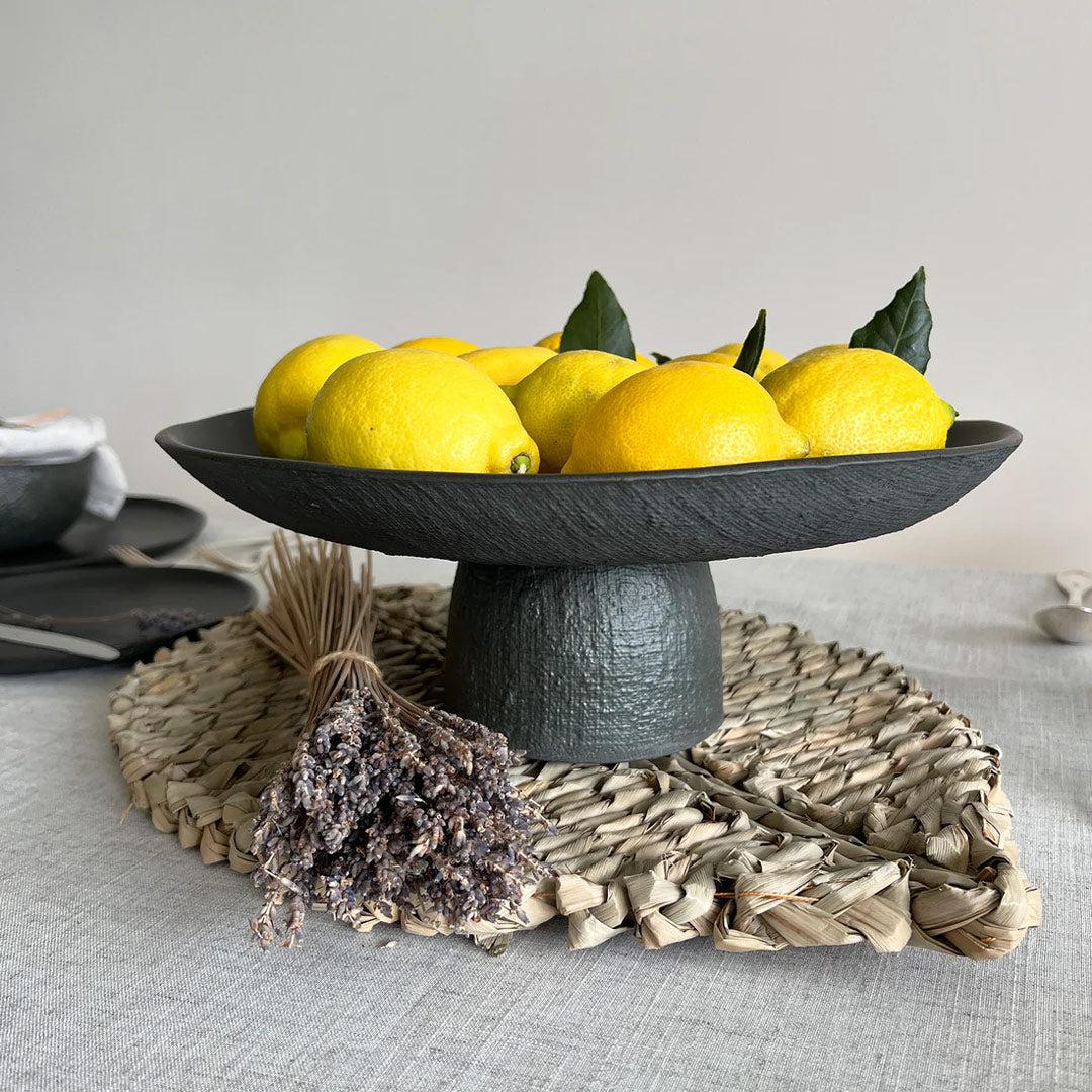 Yuta Ceramic Serving Tray - Black