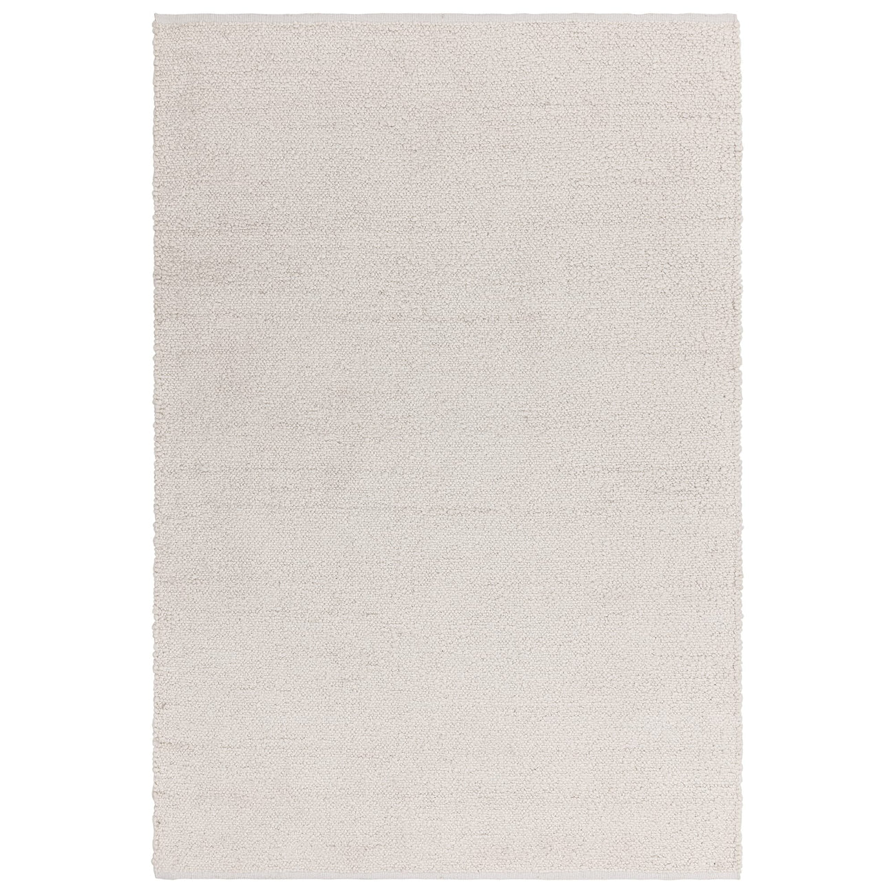 Abbus Ivory boucle rug shown from above on a plain background