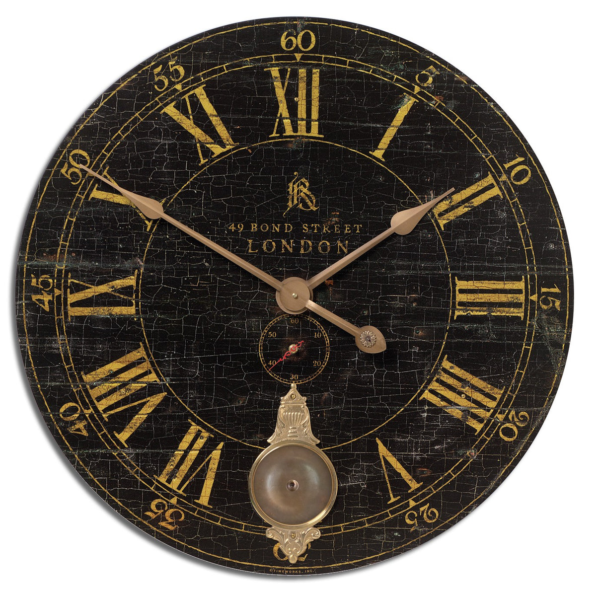 Bond Street Black Wall Clock – 75 cm