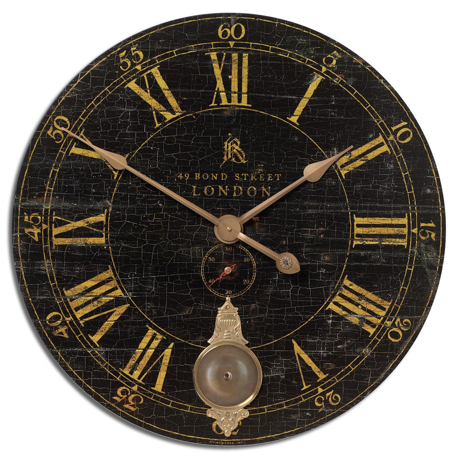 Bond Street Black Wall Clock – 75 cm