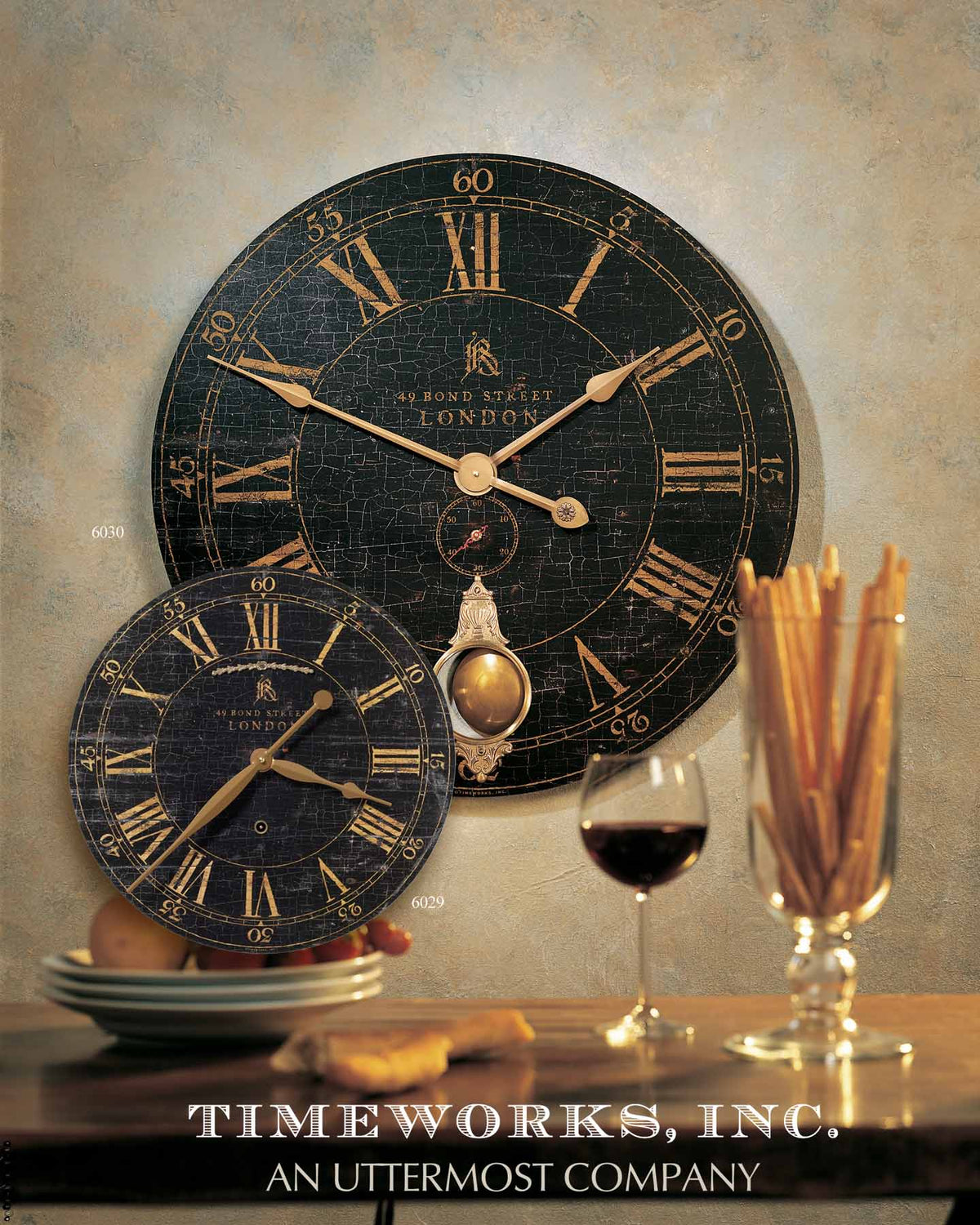 Bond Street Black Wall Clock – 75 cm