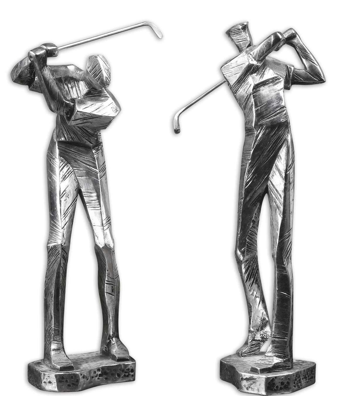 Practice Shot Metallic Statues – Set of 2