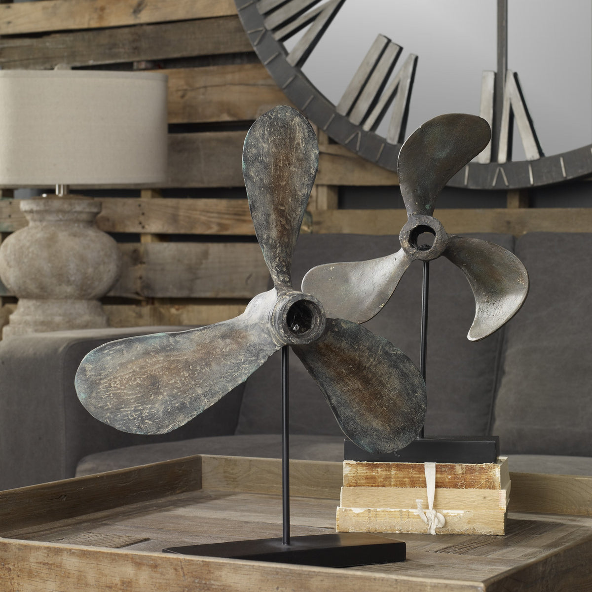 Propellers Rust Sculptures – Set of 2