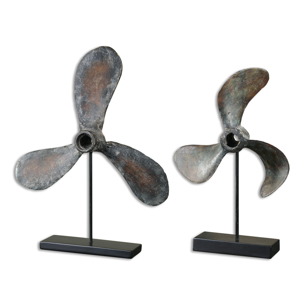 Propellers Rust Sculptures – Set of 2