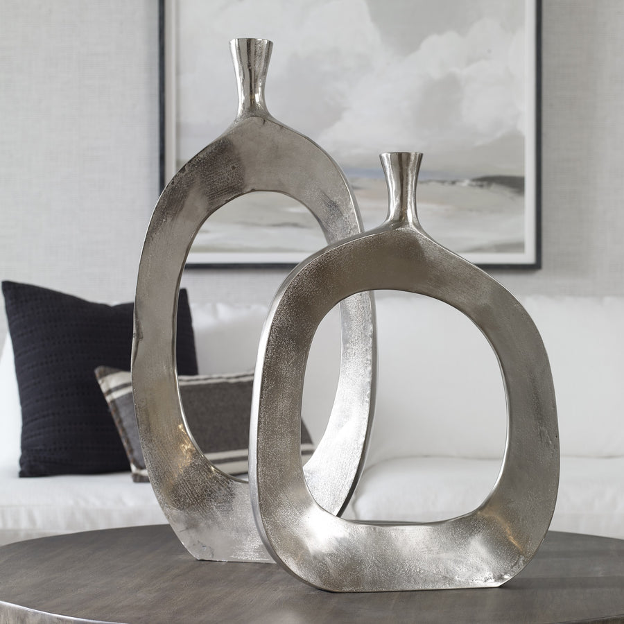 Cierra Aluminium Vases – Set of 2