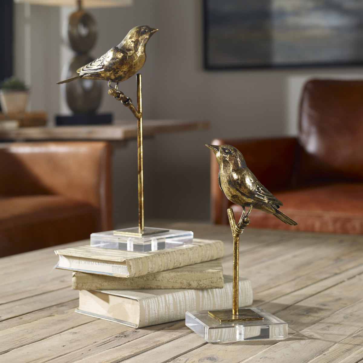 Passerines Bird Sculptures – Set of 2