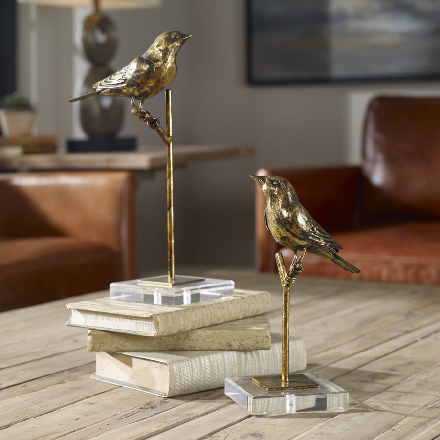 Passerines Bird Sculptures – Set of 2