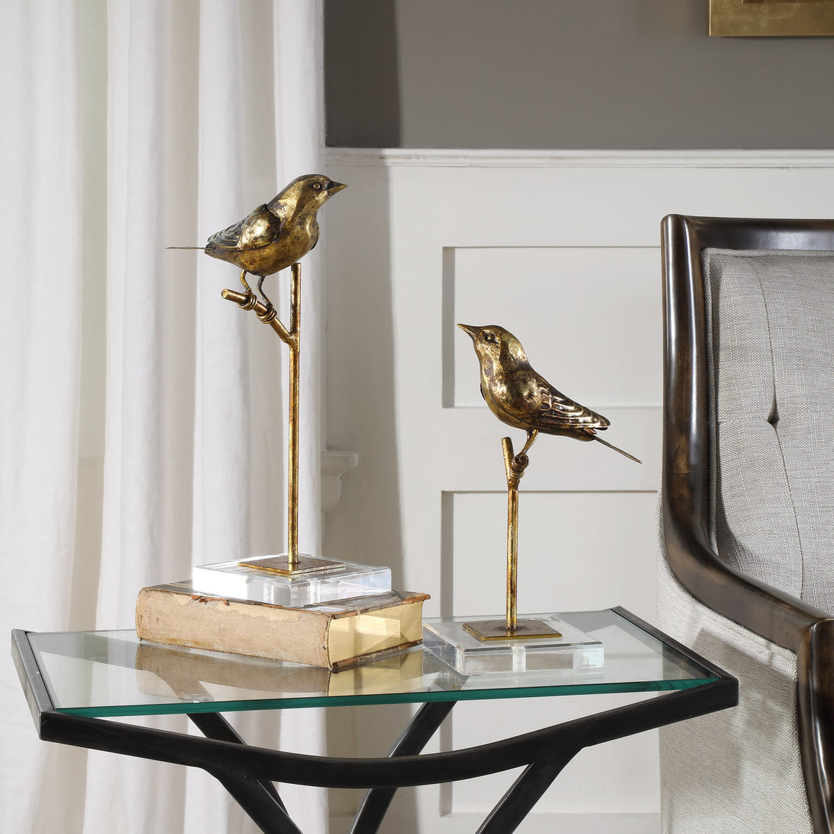 Passerines Bird Sculptures – Set of 2