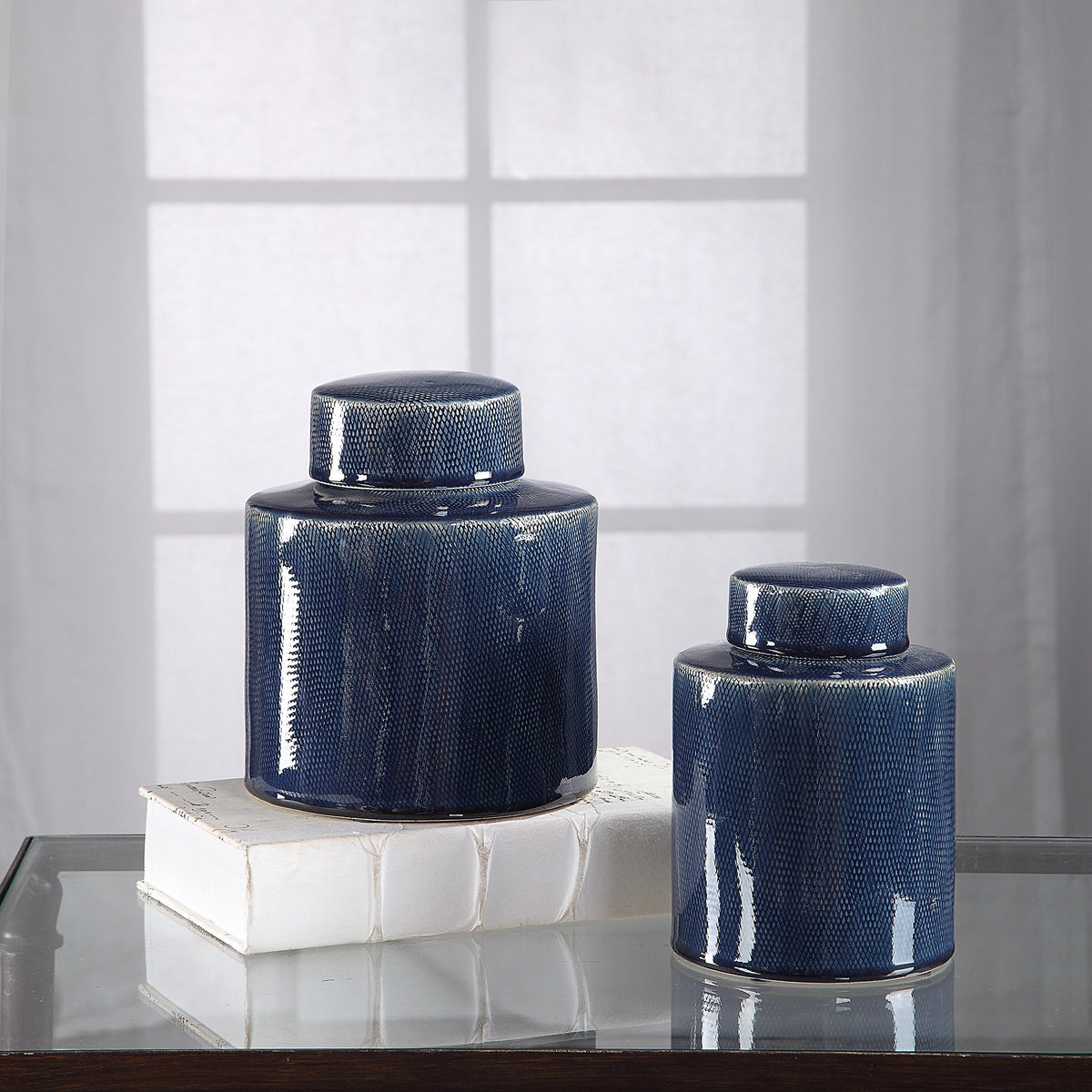 Saniya Blue Containers – Set of 2