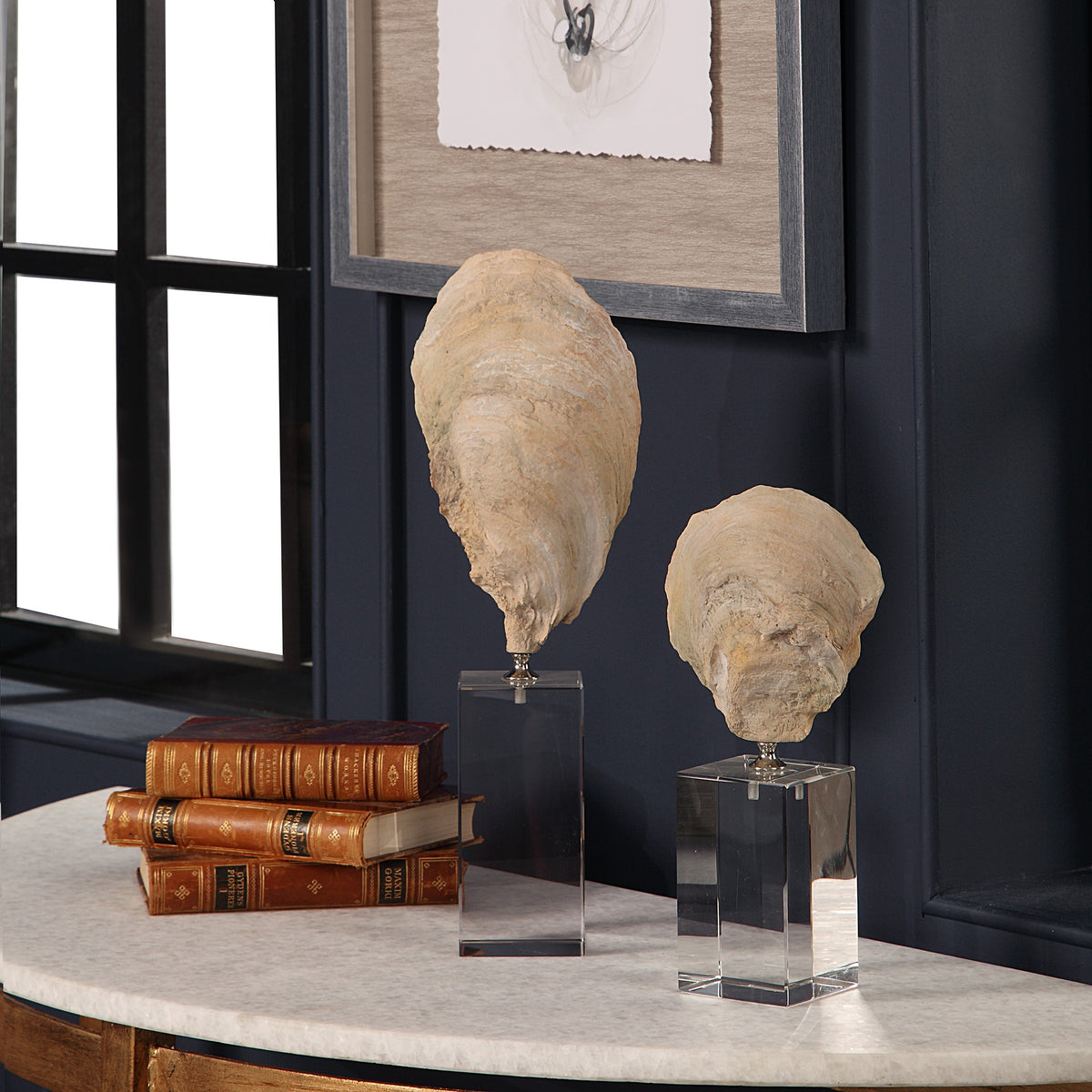 Oyster Shell Sculptures – Set of 2