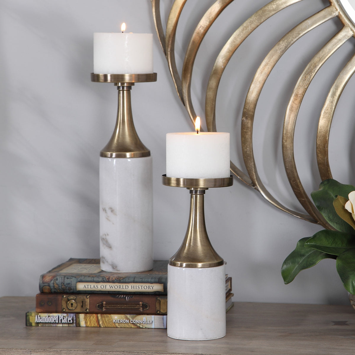 Castiel Marble Candleholders – Set of 2