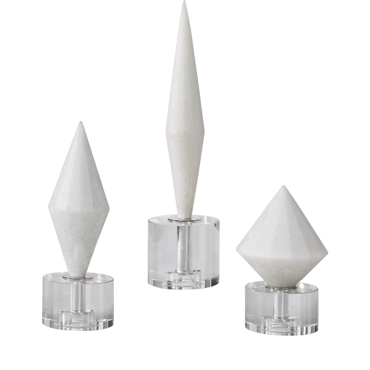 Alize White Stone Sculptures – Set of 3