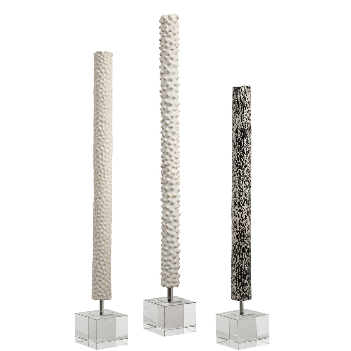 Makira Cylindrical Sculptures – Set of 3