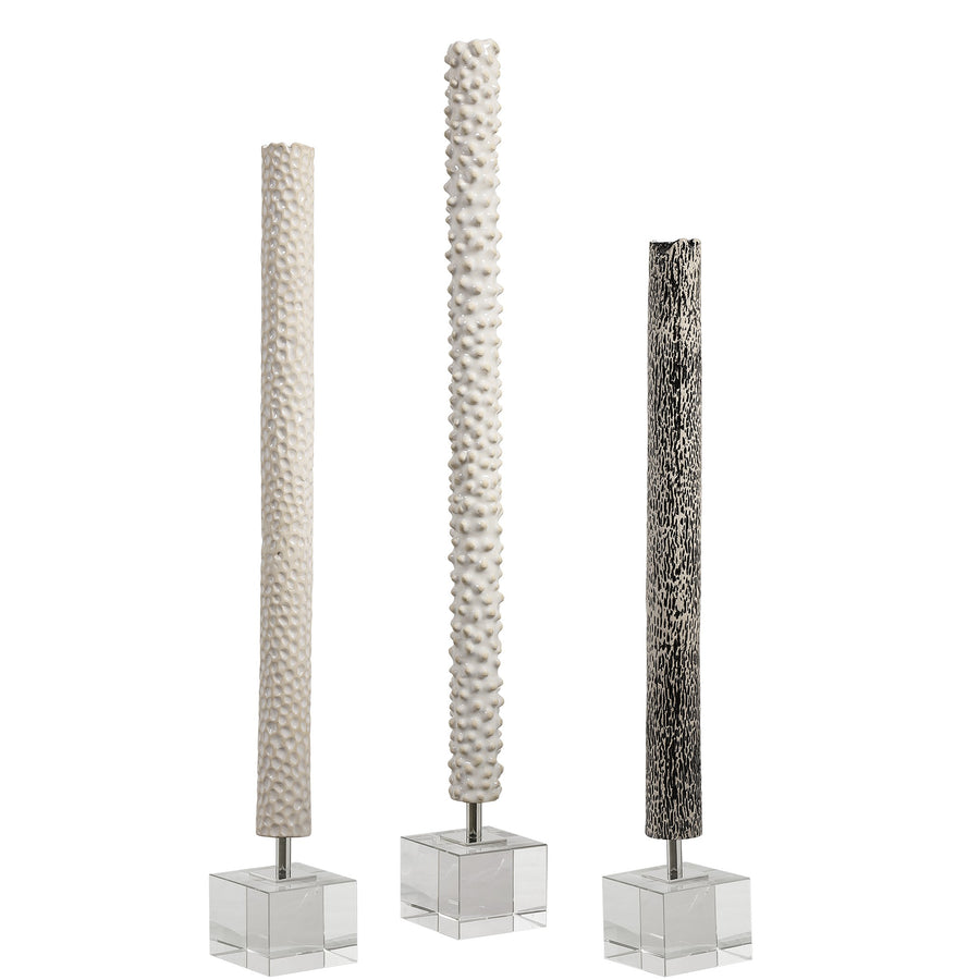 Makira Cylindrical Sculptures – Set of 3