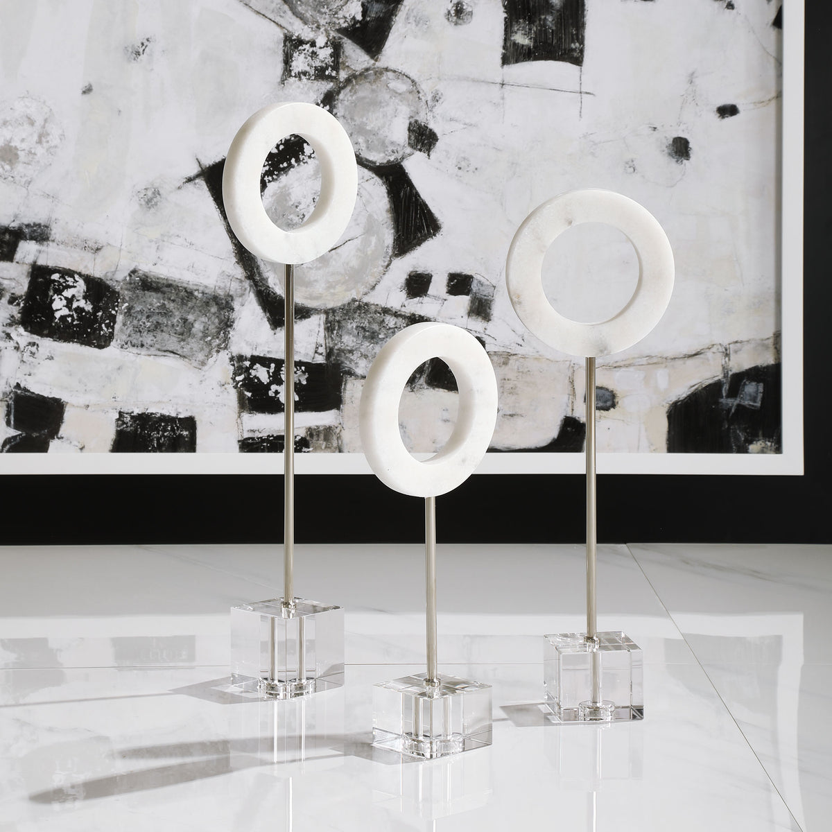 Coin Toss Marble Rings – Set of 3