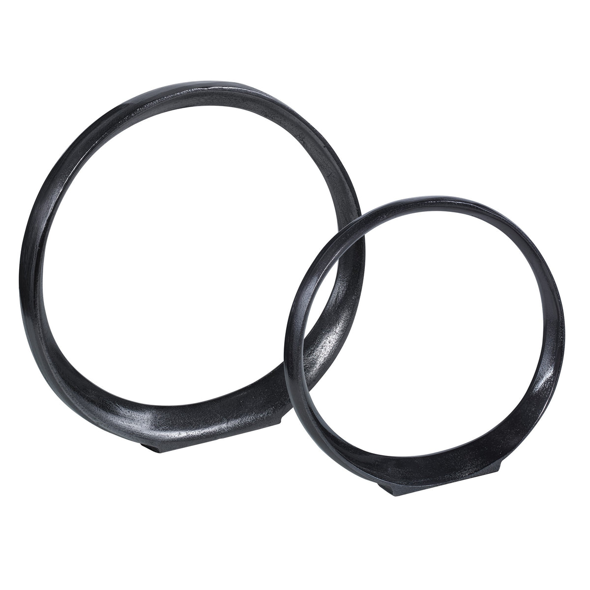 Orbits Black Ring Indoor-Outdoor Sculptures – Set of 2