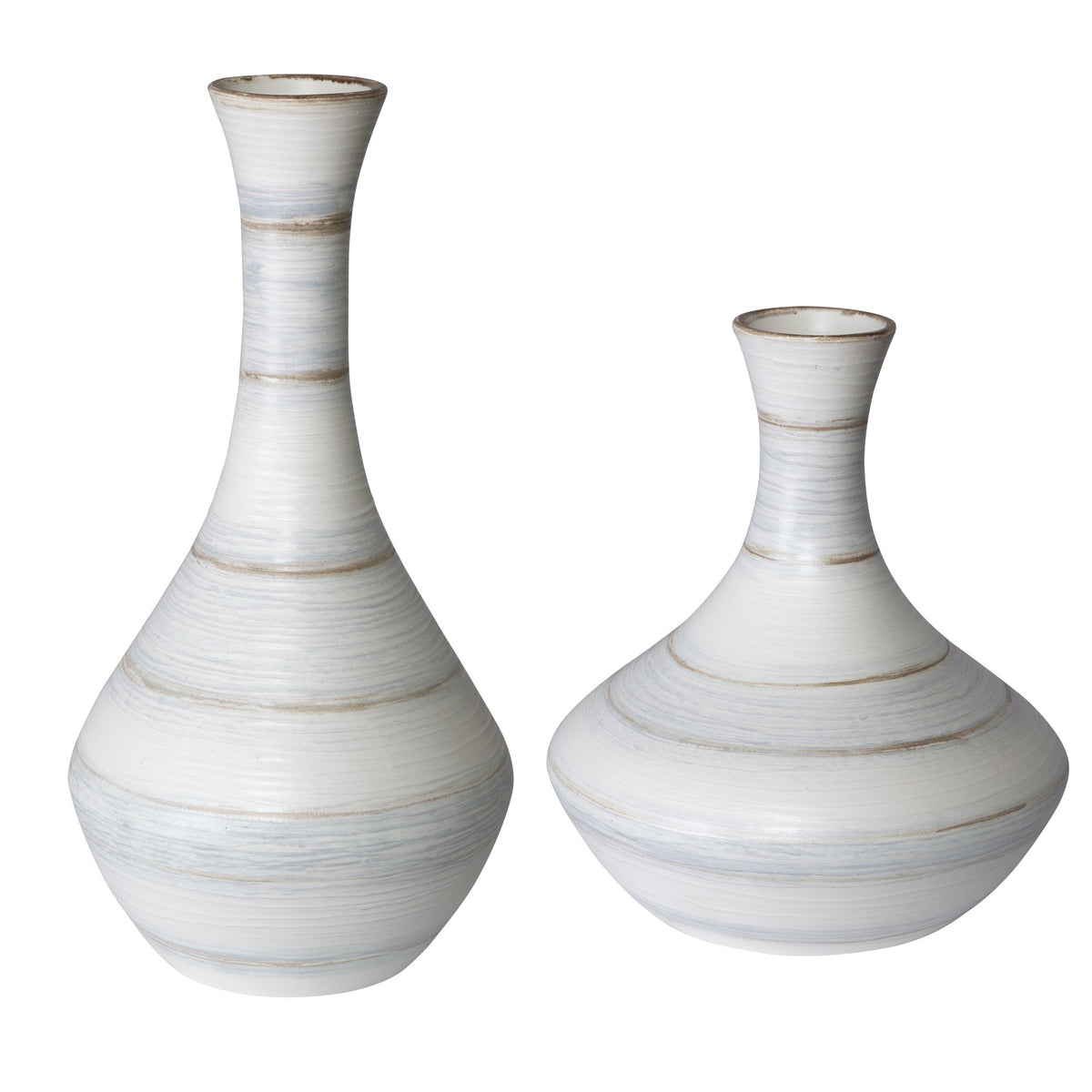 Potter Indoor-Outdoor Fluted Striped Vases – Set of 2
