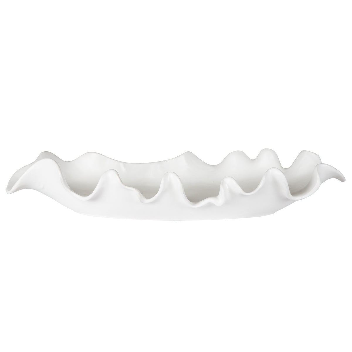 Ruffled Feathers Modern Indoor-Outdoor White Bowl