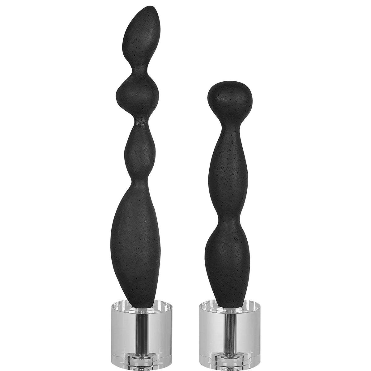 Koa Black Marble Sculptures – Set of 2