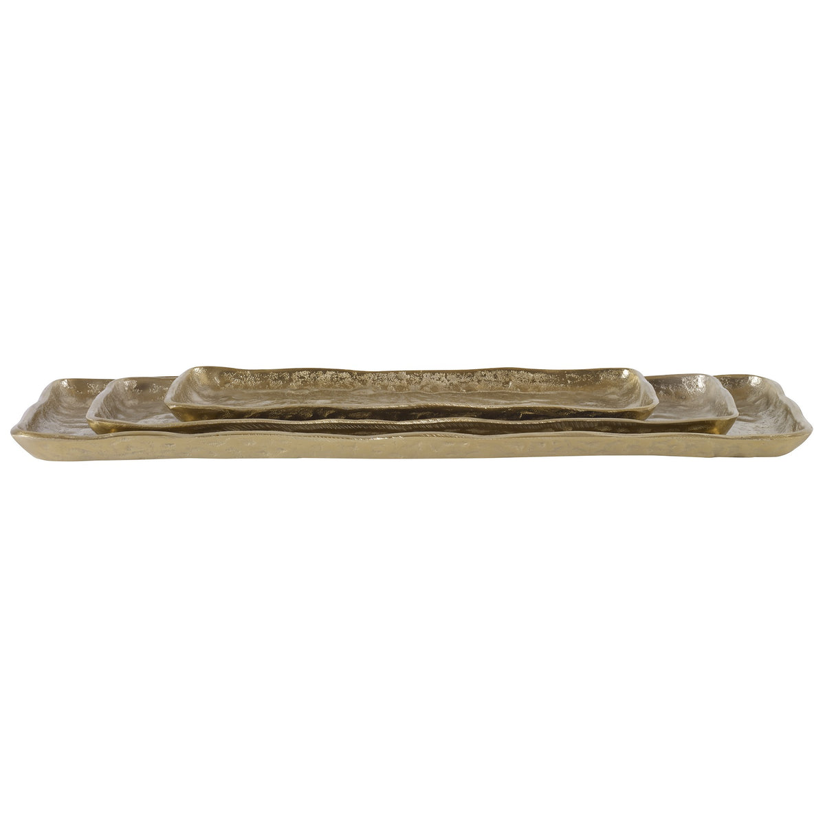 Artisan Antique Gold Trays – Set of 3