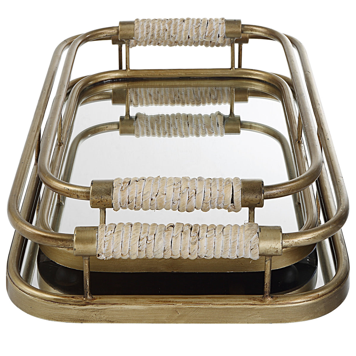 Rosea Brushed Gold Trays – Set of 2