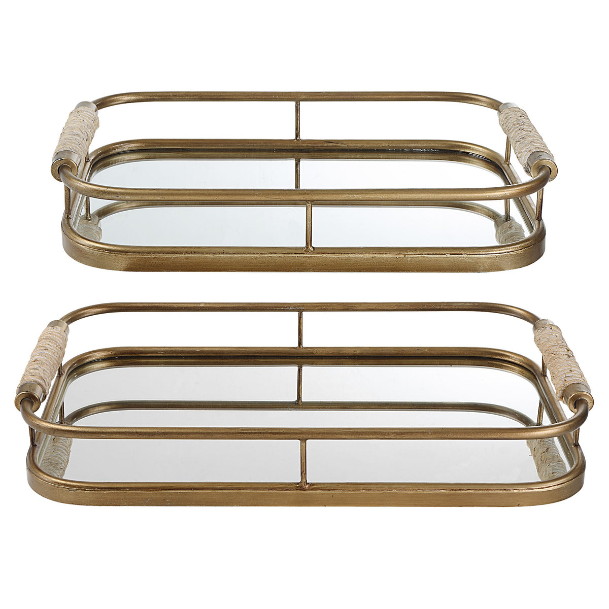 Rosea Brushed Gold Trays – Set of 2