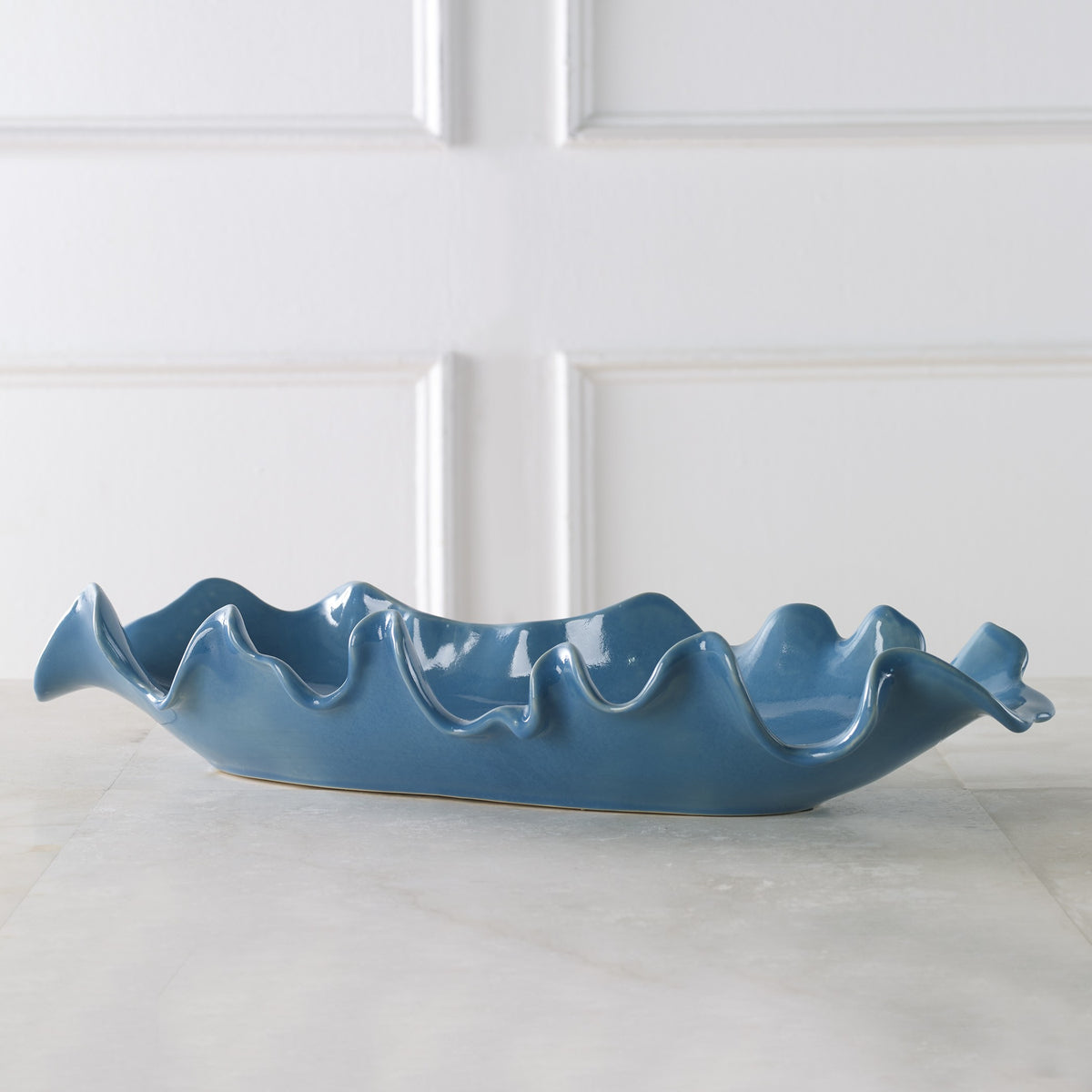 Ruffled Feathers Blue Bowl