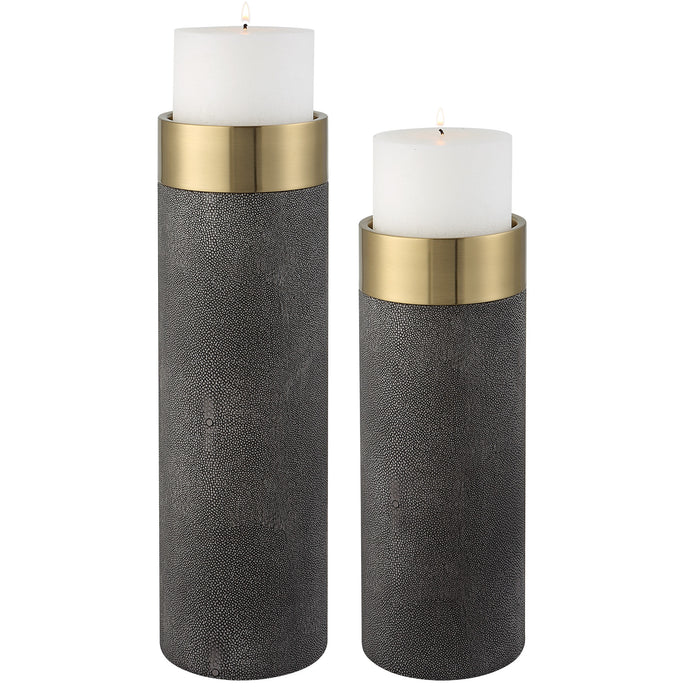 Wessex Grey Candleholders – Set of 2