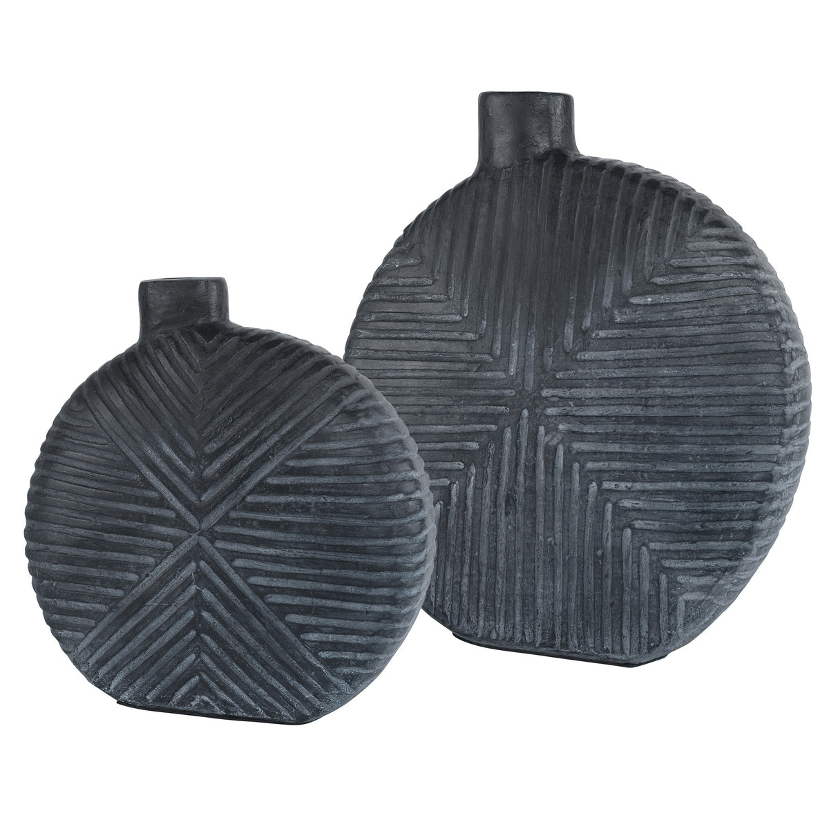 Viewpoint Aged Black Vases – Set of 2