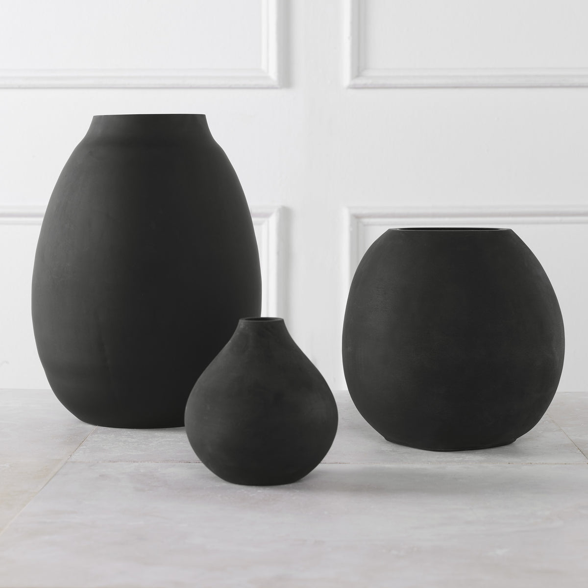 Hearth Matte Black Vases – Set of 3