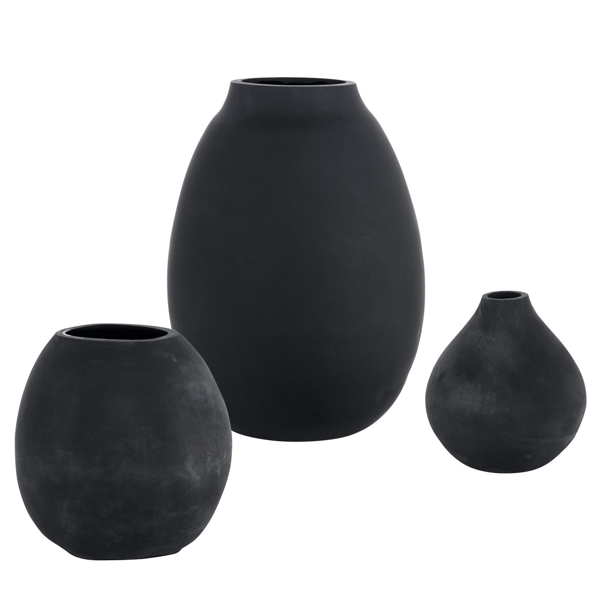 Hearth Matte Black Vases – Set of 3